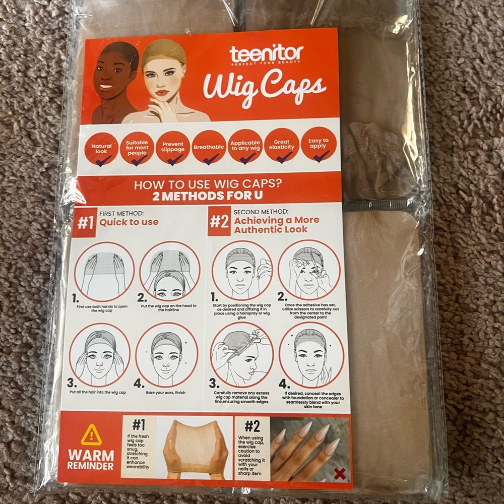9 Wig Caps - Brown